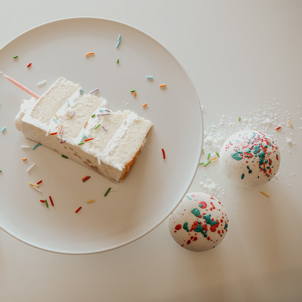 birthday gift ideas, birthday cake bath bomb handmade in small batches